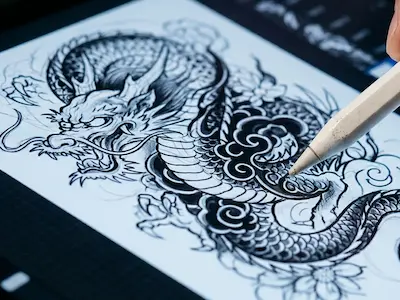Custom tattoo design sketch